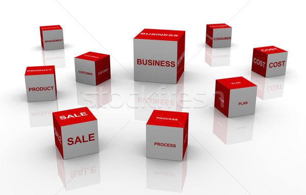 Stockfoto: 3D · business · woorden · 3d · illustration · vak