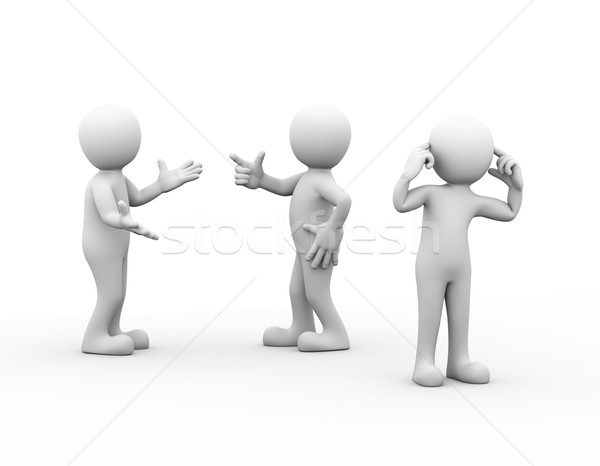 3d emberek pár vitatkozás verekedés 3D renderelt kép Stock fotó © nasirkhan