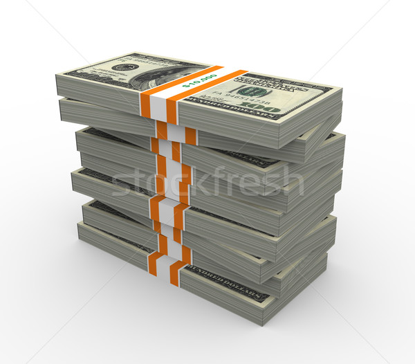 3d stack of dollar packs Stock photo © nasirkhan