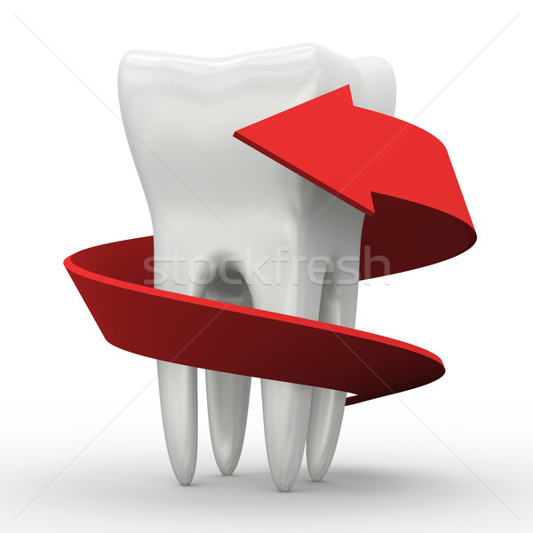 3d arrow around white tooth Stock photo © nasirkhan