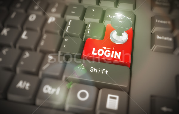 3d keyboard - secured login Stock photo © nasirkhan