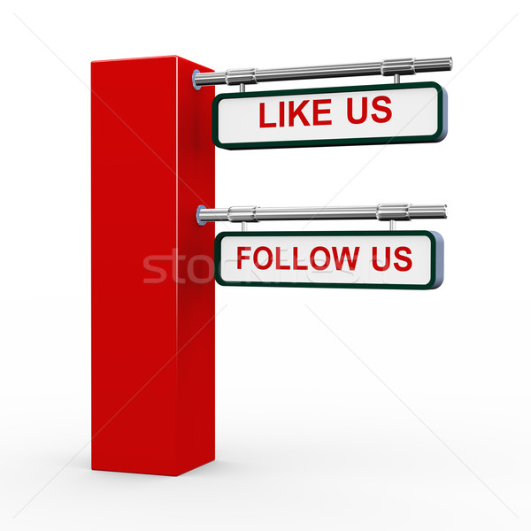 3d modern signpost follow us Stock photo © nasirkhan