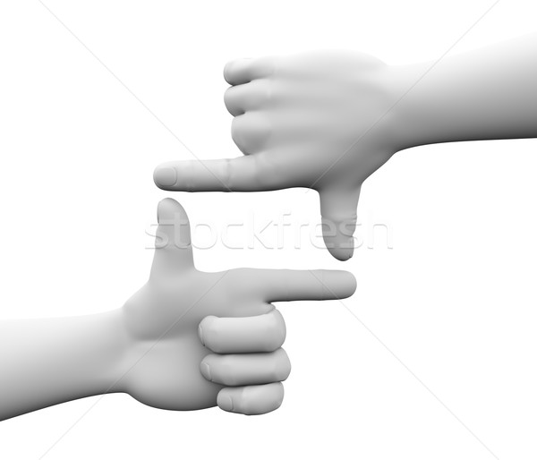 3d finger frame Stock photo © nasirkhan