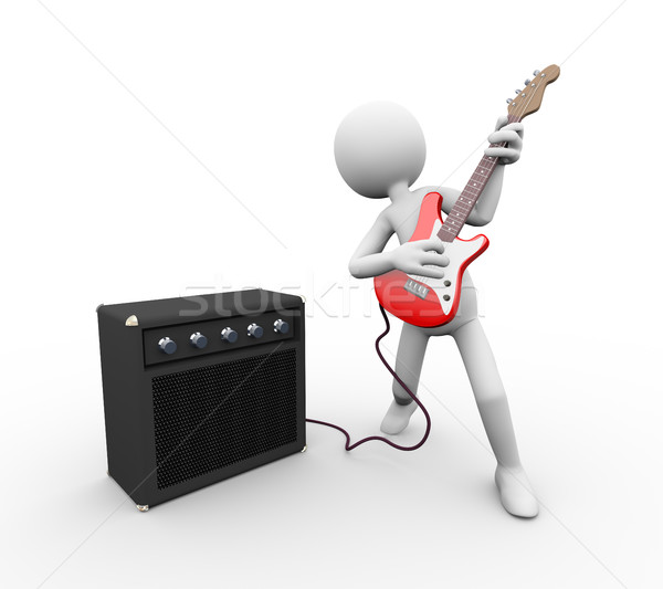 3D elektrik gitarist amper gitar Stok fotoğraf © nasirkhan