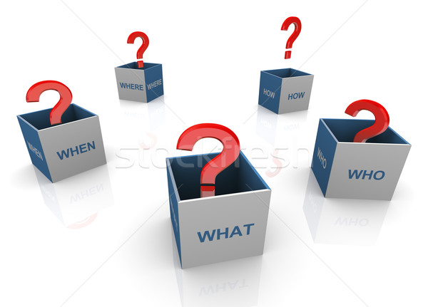 3d questions words boxes Stock photo © nasirkhan