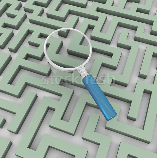 3D Lupe Labyrinth 3d render Lupe Internet Stock foto © nasirkhan