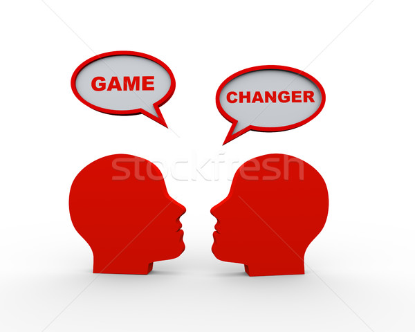 3d heads with game changer speech bubble Stock photo © nasirkhan