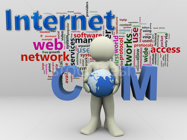 Foto stock: Hombre · 3d · 3d · hombre · palabra · Internet