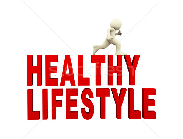 3d man and healthy lifestyle concept Stock photo © nasirkhan