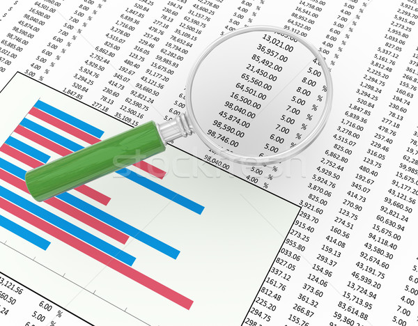 Magnifier and financial document Stock photo © nasirkhan