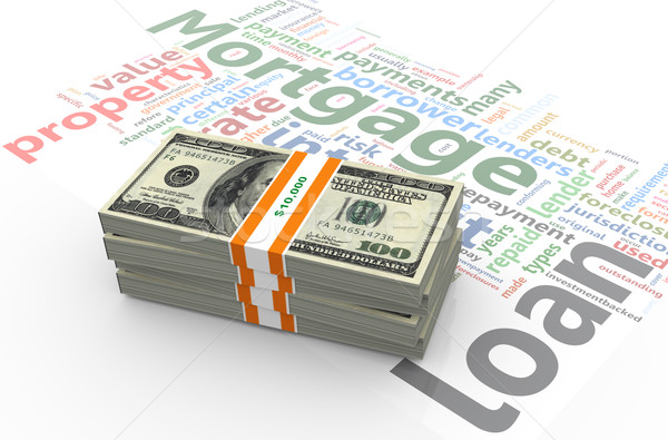 Dollar bills on mortgage wordcloud Stock photo © nasirkhan