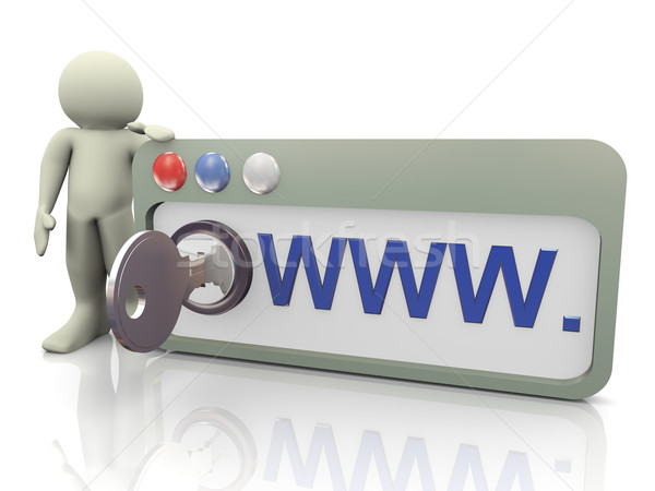 3d man with secure browser Stock photo © nasirkhan