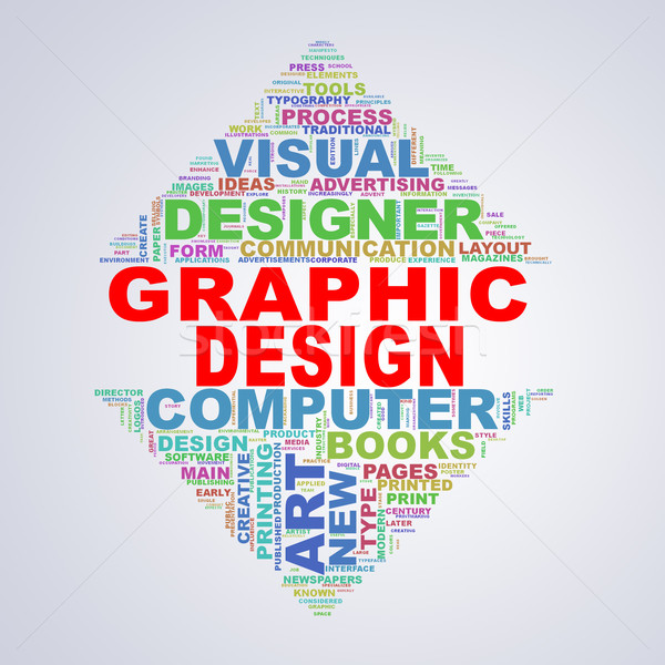 Mirror triangle design wordcloud tags graphic design Stock photo © nasirkhan