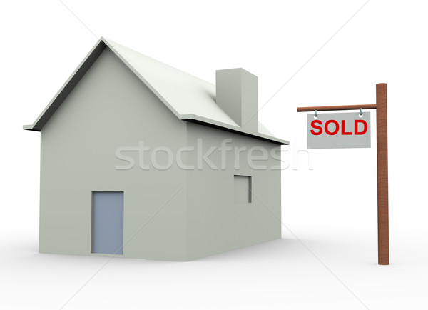 3D maison rendu 3d blanche affaires [[stock_photo]] © nasirkhan