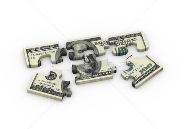 Stock photo: 3d dollar puzzle pieces