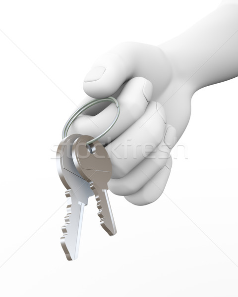 3d human hand giving keys illustration Stock photo © nasirkhan