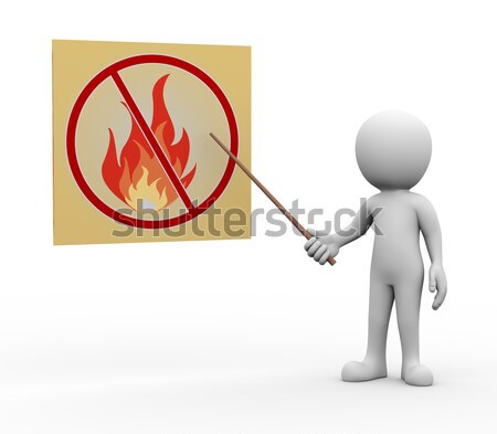 3d man with no fire sign Stock photo © nasirkhan