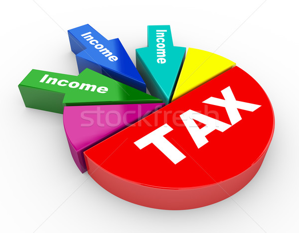 3D Steuer Einkommen Tortendiagramm 3d render Stock foto © nasirkhan