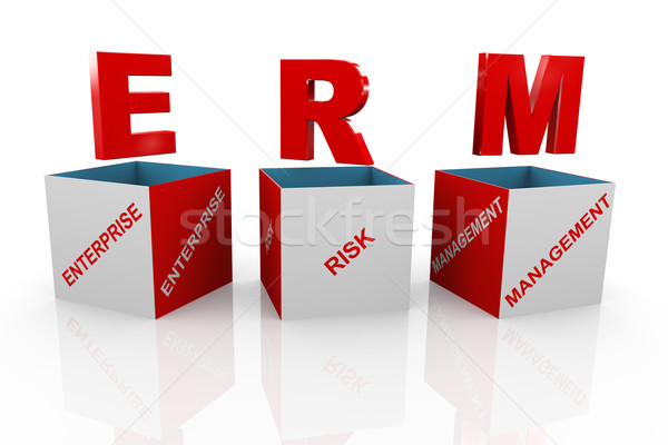 3d box of erm - enterprise risk management Stock photo © nasirkhan