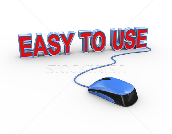 3d mouse attached to word text easy to use Stock photo © nasirkhan