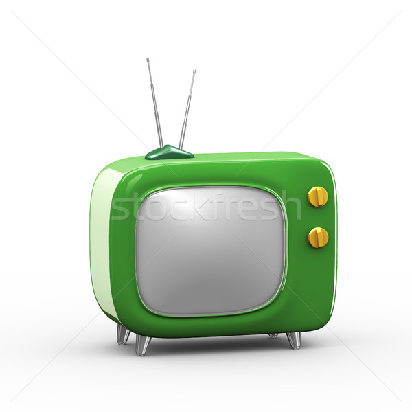 3D vert cartoon tv élégant Photo stock © nasirkhan