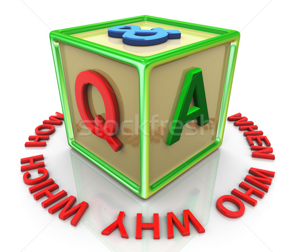 3d colorful question answer cube Stock photo © nasirkhan