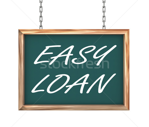 3d hanging banner - easy loan Stock photo © nasirkhan
