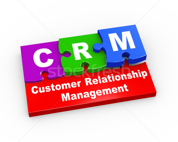 3d crm puzzle pieces illustration Stock photo © nasirkhan