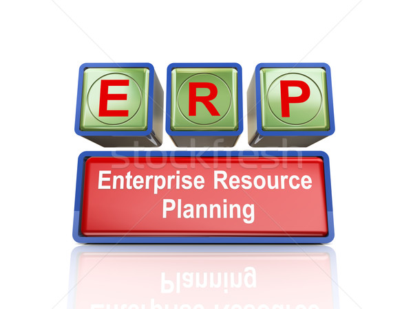 3d boxes of concept of erp Stock photo © nasirkhan