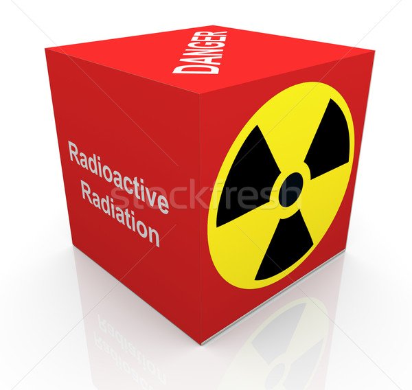 3D sugárzás szimbólum 3d render kocka radioaktív Stock fotó © nasirkhan