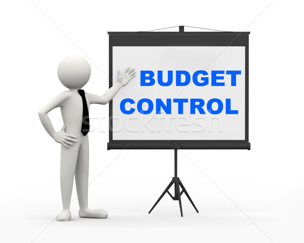 Stock photo: 3d businessman - budget control