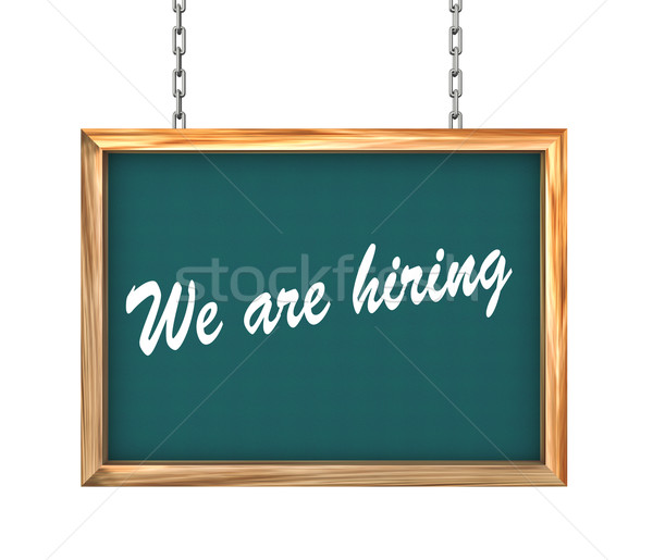 3d hanging banner - we are hiring Stock photo © nasirkhan