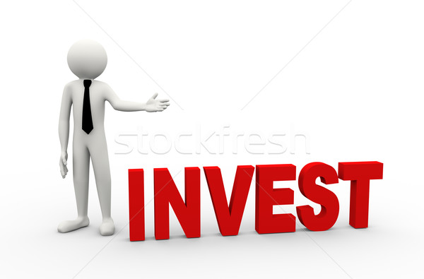 3d businessman with word invest Stock photo © nasirkhan