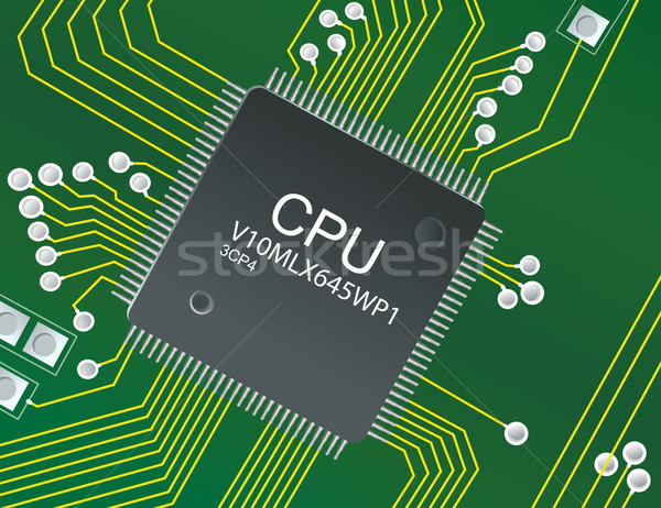 CPU 電路板 插圖 計算機 背景 簽署 商業照片 © nasirkhan