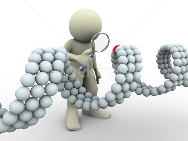 3次元の男 DNA鑑定を 3dのレンダリング 男 虫眼鏡 見える ストックフォト © nasirkhan