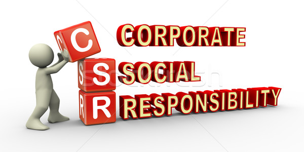 3d person and csr cube Stock photo © nasirkhan