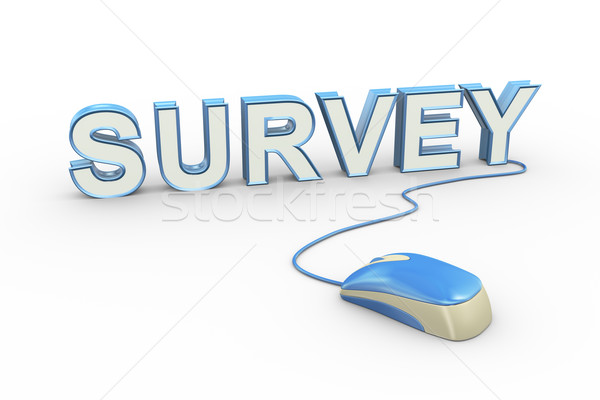 3d mouse attached to word text survey Stock photo © nasirkhan