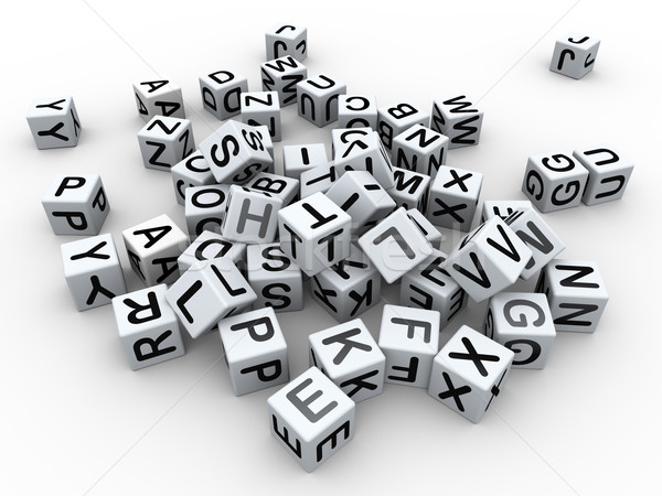 3D アルファベット ボックス 3dのレンダリング 作業 ストックフォト © nasirkhan