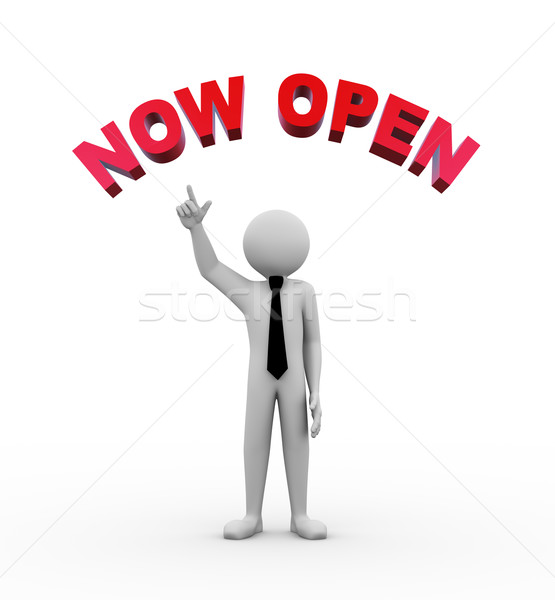 3d businessman with now open illustration Stock photo © nasirkhan