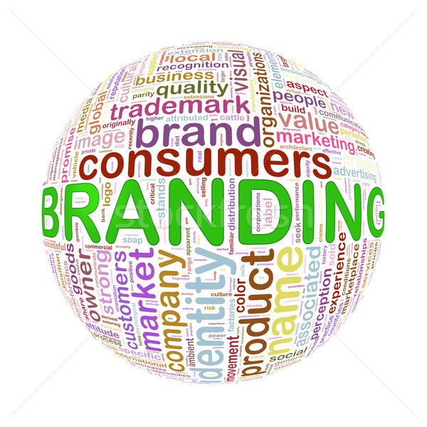 Wordcloud word tags ball of branding Stock photo © nasirkhan
