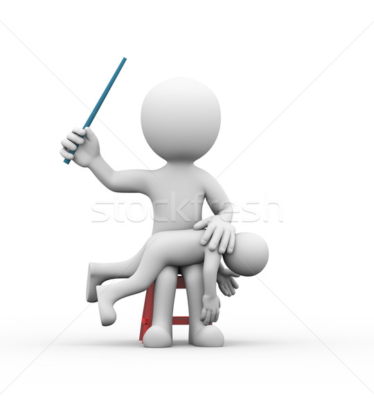 3D ребенка Stick наказание 3d иллюстрации сердиться Сток-фото © nasirkhan