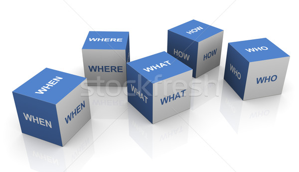 3d questions words cubes Stock photo © nasirkhan
