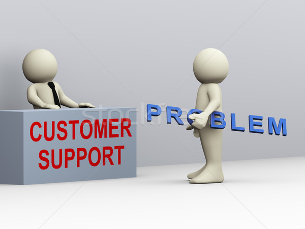 Stock photo: 3d man and customer support