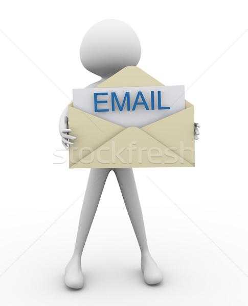 Email 3d ember munkás szolgáltatás állás marketing Stock fotó © nasirkhan