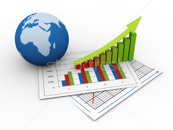 Stock photo: 3d global financial growth 