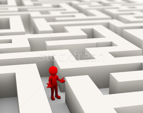 3d man lost in the maze Stock photo © nasirkhan
