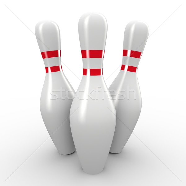 3D bowling rendu 3d groupe blanche jeu [[stock_photo]] © nasirkhan