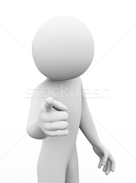 3d person pointing finger illustration Stock photo © nasirkhan