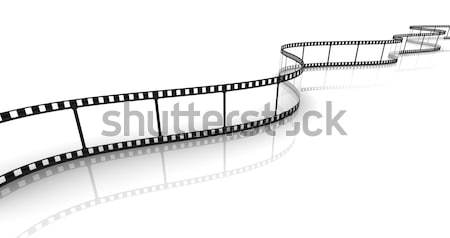 Foto stock: Transparente · tira · de · película · 3D · blanco · película · diseno