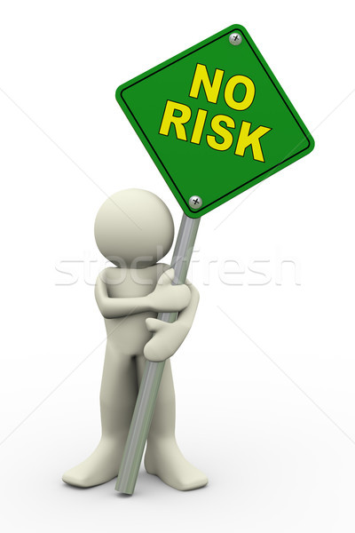 3d man with no risk sign board Stock photo © nasirkhan